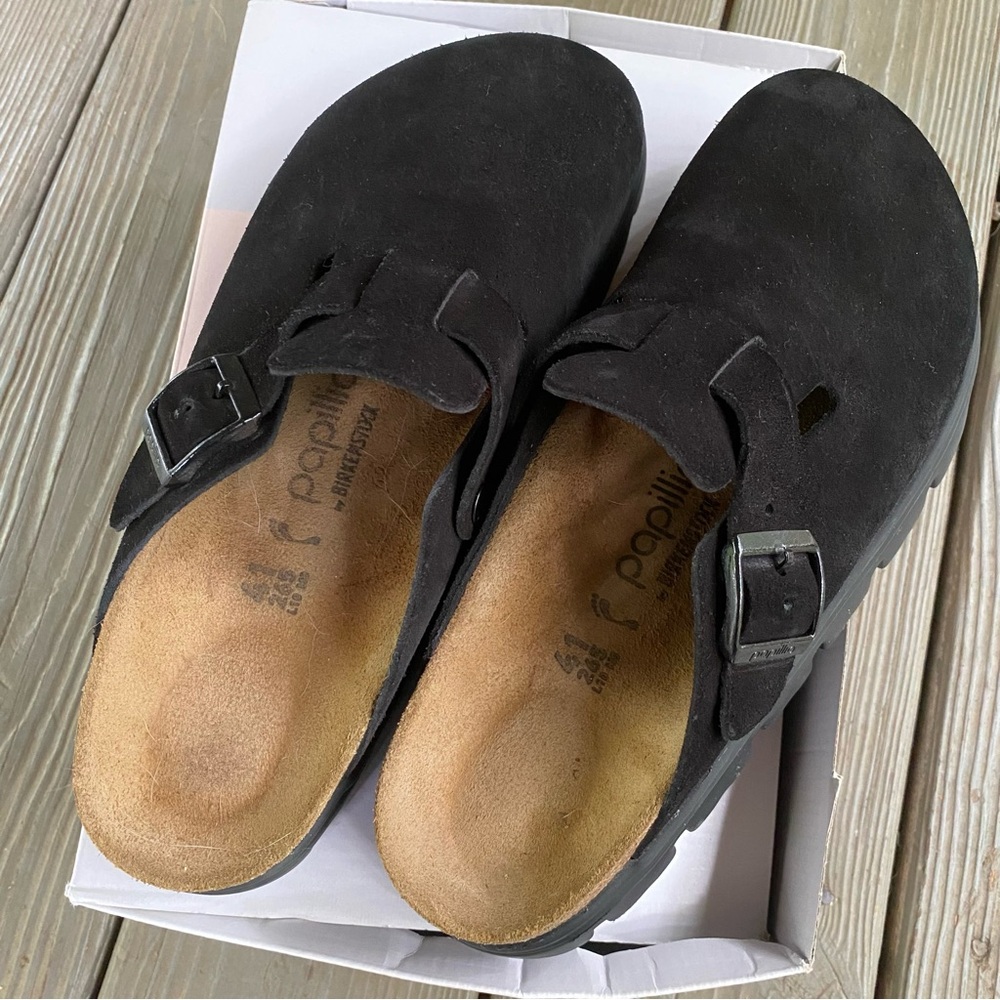 Birkenstock Papillio Boston Chunky Clogs Black Size 41 L10 M8 Narrow